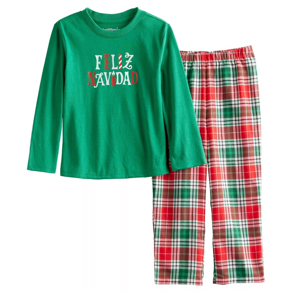 Jammies For Your Families Joyful Celebration Feliz Navidad Pajama Set: NWT: 2T